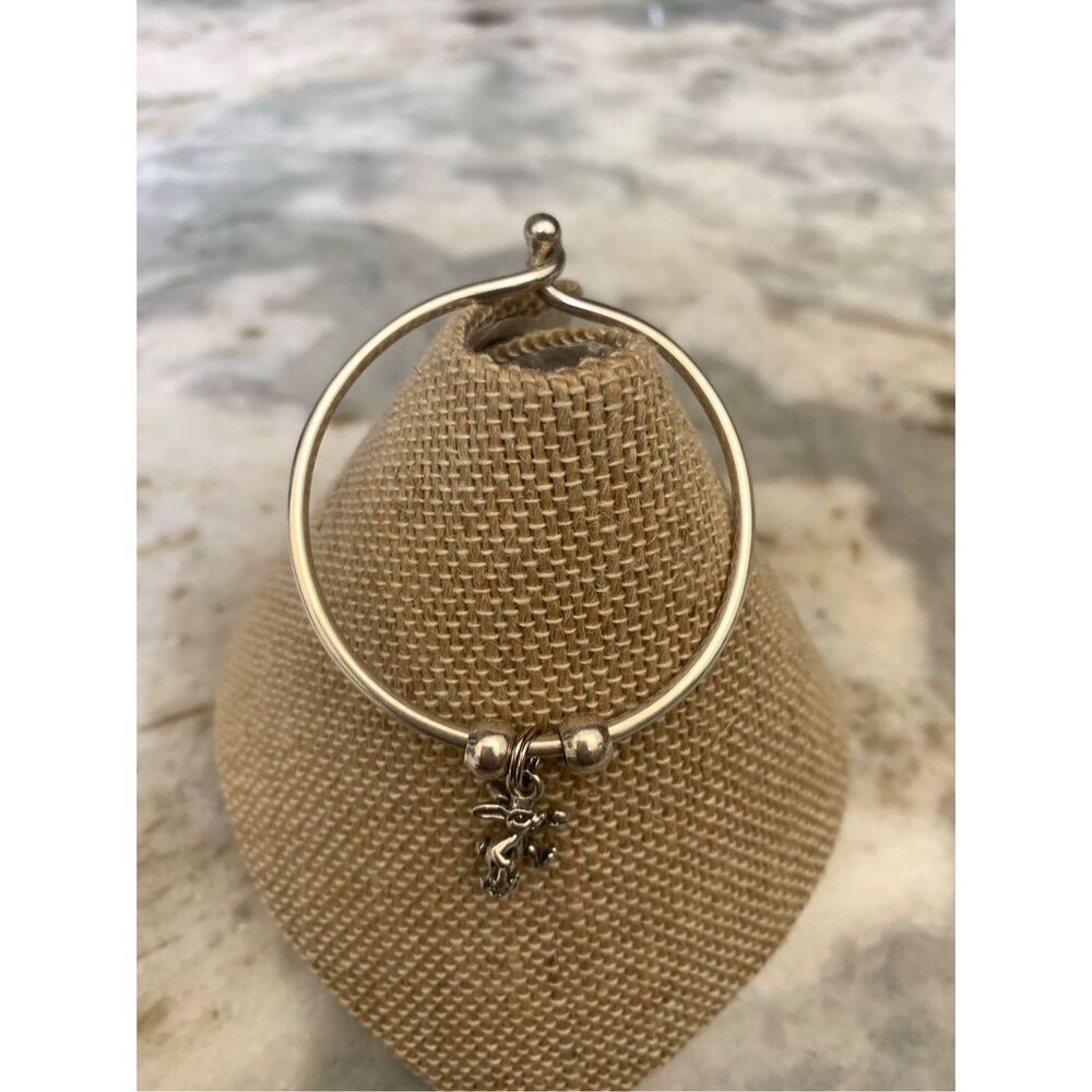 Charm Bracelet and Rabbit Charm Vintage Sterling Silver Jewelry #childs bracelet